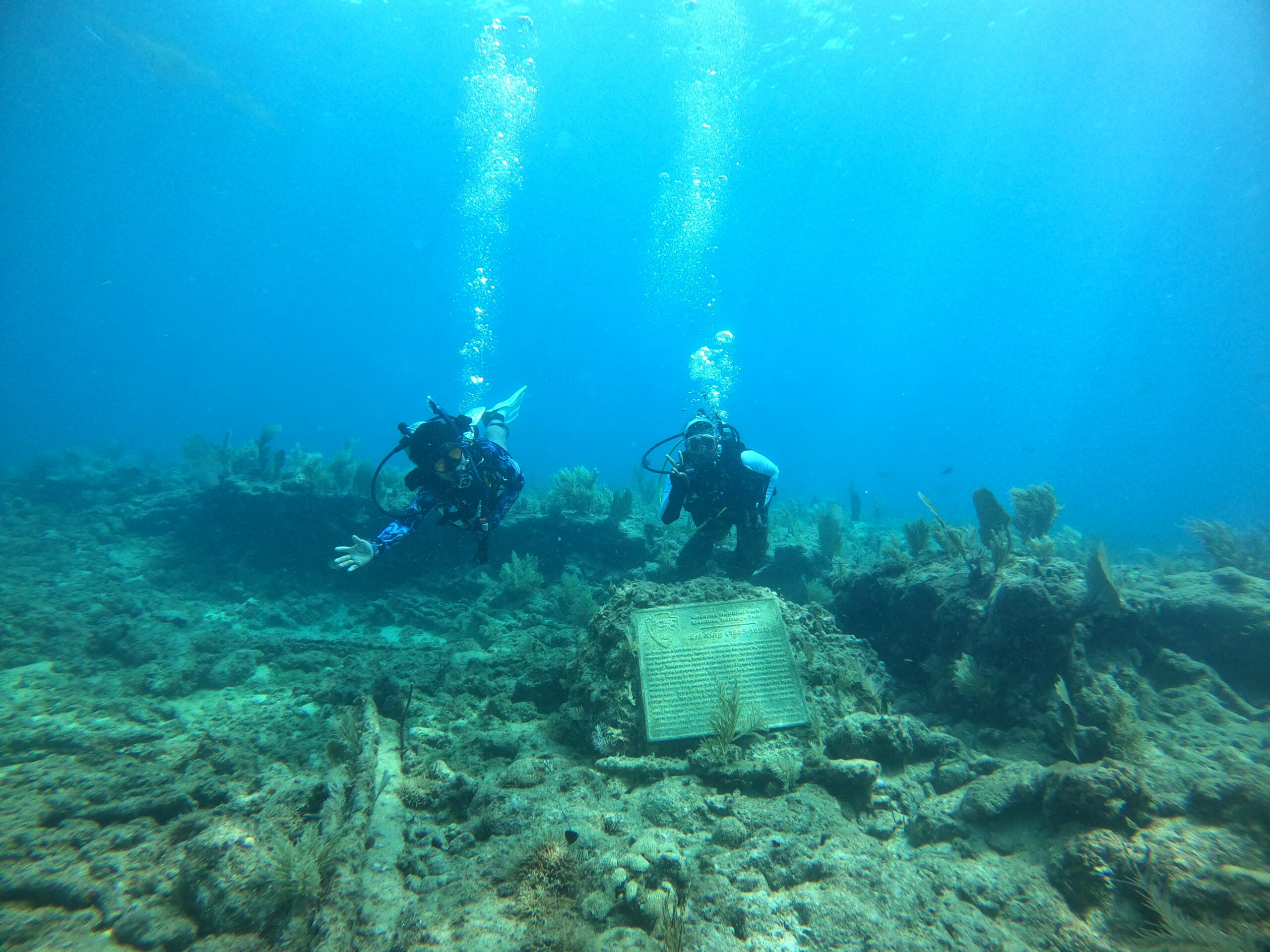 Summer 2023 Interns, diving in Biscayne National Park at archeological site, 2023. Photo by Gabrielle Miller.